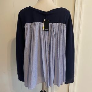 NWT Navy Sweatshirt with unique back
